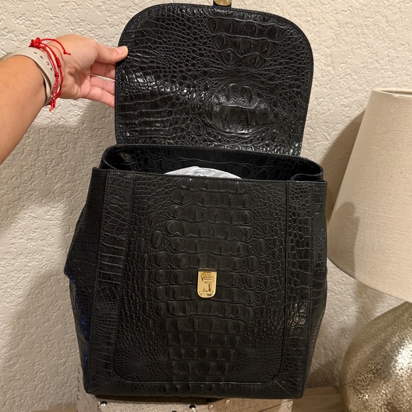 NWT BRAHMIN SADIE BACKPACK BLACK BARLOW MATTE FINISH VACHETTA LEATHER. - Picture 7 of 9